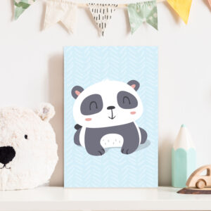 Placa decorativa infantil panda deitado