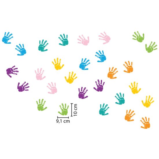 Adesivo de Parede Infantil Mãos Coloridas