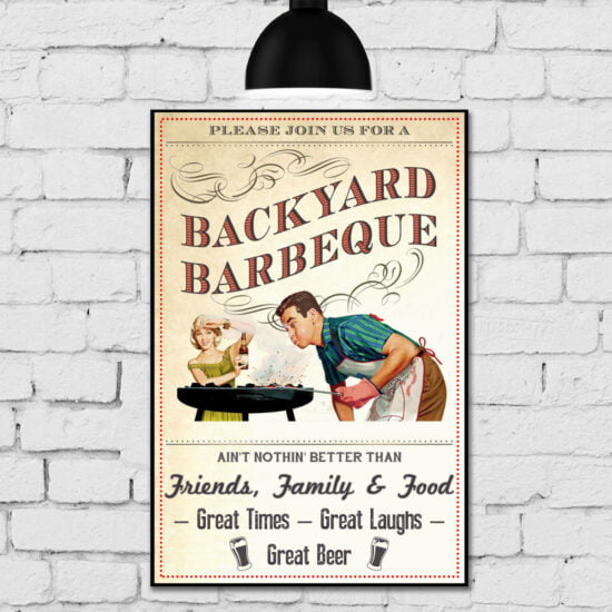 Placa Decorativa MDF Vintage Barbecue