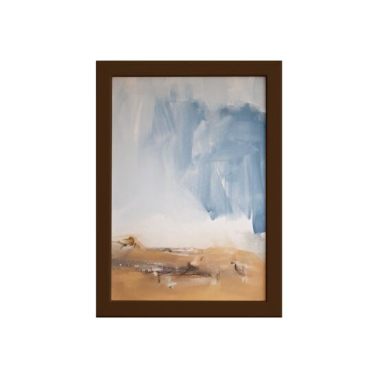 Quadro Abstrato para Sala Deserto Moldura Marrom