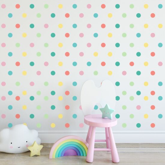 adesivo de parede bolinhas para quarto infantil