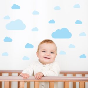 Adesivo de Parede Infantil Nuvens Tons de Azul