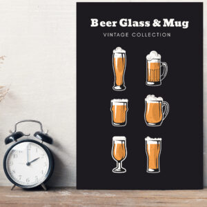 Placa Decorativa MDF Cerveja Glass & Mug