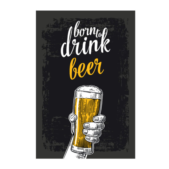 Placa Decorativa MDF Cerveja Born to Drink