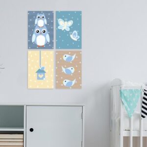 Placas Decorativas Coruja Baby Azul MDF
