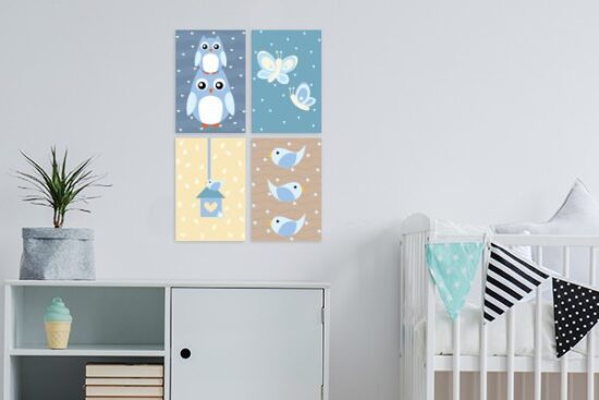Placas Decorativas Coruja Baby Azul MDF