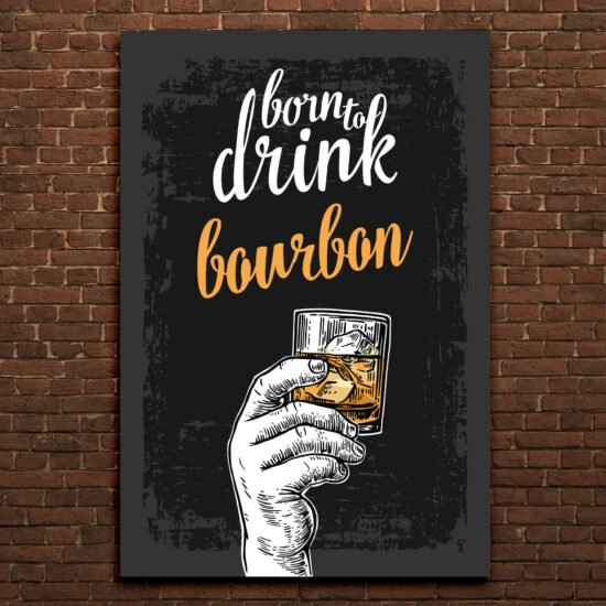 Placa Decorativa MDF Frase Bebida Bourbon 30x40