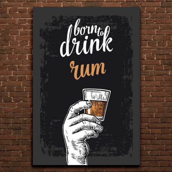 Placa Decorativa MDF Frase Bebida Rum