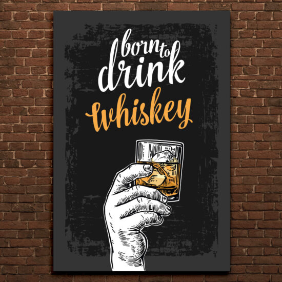 Placa Decorativa MDF Frase Bebida Whiskey 30x40