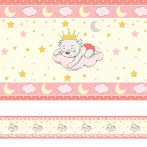faixa de parede ursinha princesa para quarto de bebê