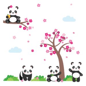 Adesivo de Parede Pandas e Árvore