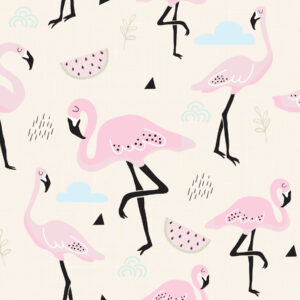 Papel de Parede Flamingo Rosa para Quarto de Menina