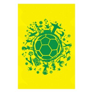 Placa Decorativa MDF País do Futebol Verde Amarela