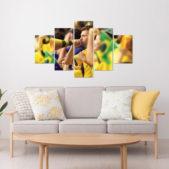 Placas Decorativas em MDF Futebol Torcida Verde Amarela