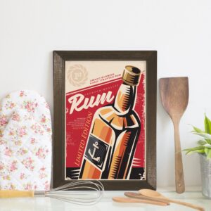 Quadro Decorativo Bebida Vintage Rum