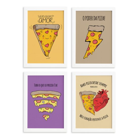 Placas Decorativas MDF Pizza Divertida