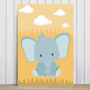 Placa Decorativa Infantil Safari Elefante MDF