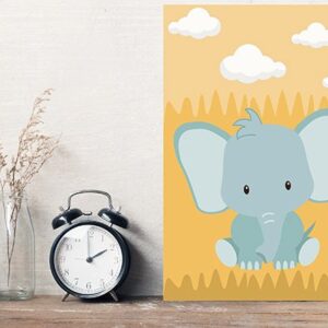 Placa Decorativa Infantil Safari Elefante MDF