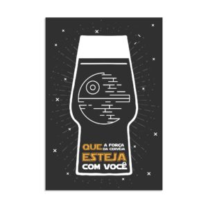 Placa Decorativa Geek Jedi Força Cerveja 20x30cm