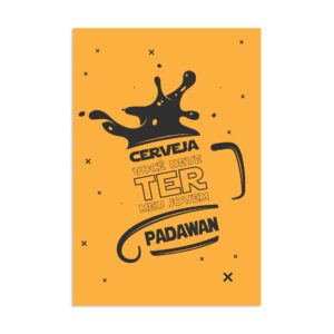 Placa Decorativa Geek Jedi Padawan Cerveja 20x30cm