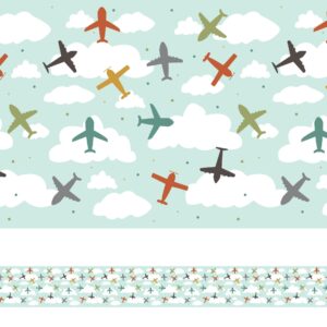 Adesivo de Parede Faixa Decorativa Infantil Aviões Coloridos 10m x 10cm