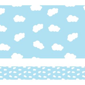 Faixa de Parede Nuvens em Azul para Quarto Infantil