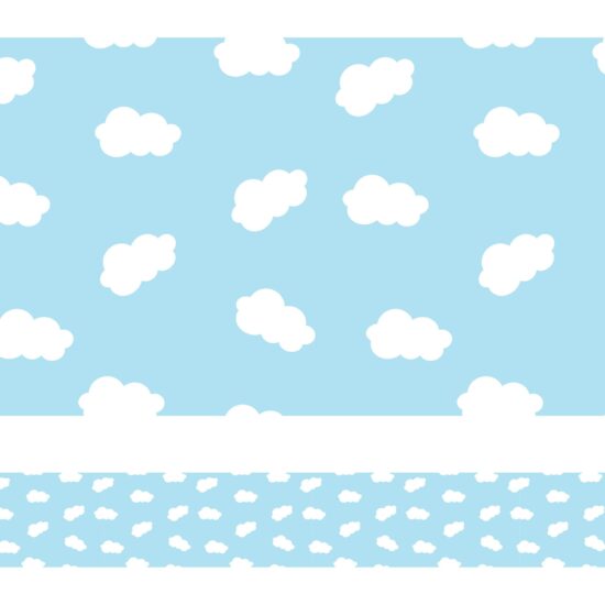 Faixa de Parede Nuvens em Azul para Quarto Infantil