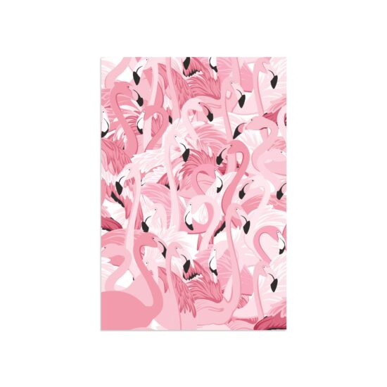 Placa Decorativa MDF Flamingos Tropicais 30x40cm