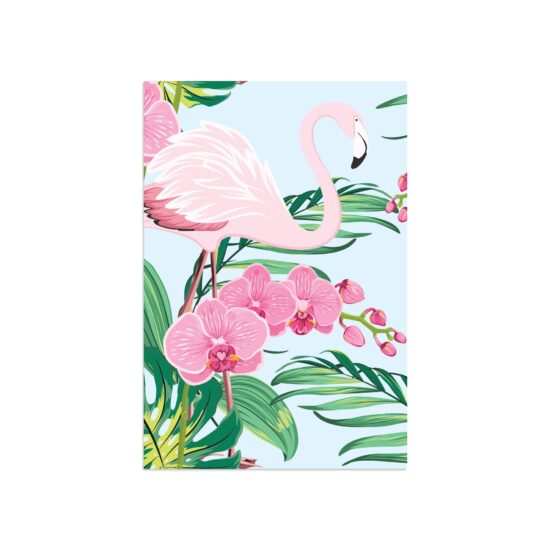 Placa Decorativa MDF Flamingo Flores Tropical 20x30cm