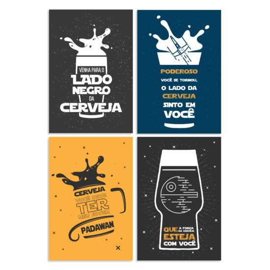 Placas Decorativas Geek Jedi Frases Cerveja