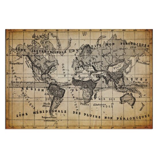 Placa Decorativa Vintage Mapa Antigo Meridional