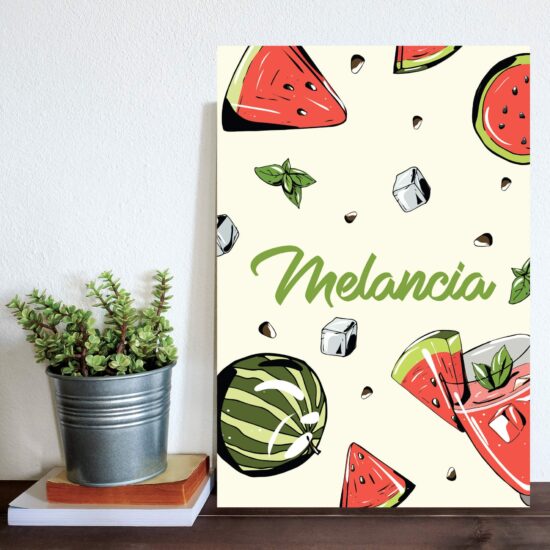 Placa Decorativa MDF Frutas Melancias 20x30cm