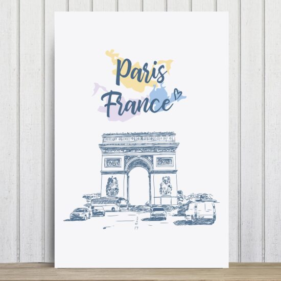 Placa Decorativa Paris Arco do Triunfo França MDF