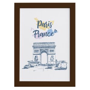 Quadro Paris Arco Triunfo França Moldura Marrom