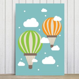 Placa Decorativa Infantil Balões e Nuvens