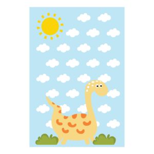 Kit Placa Decorativa MDF Infantil Dinossauro Baby 2 4un