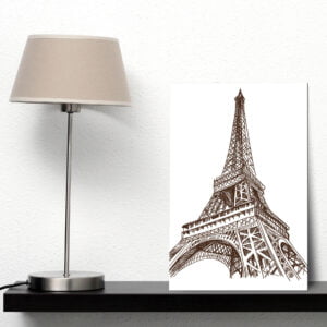 Placa Decorativa MDF Torre Eiffel Paris 30x40