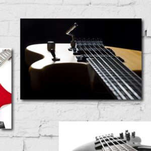 Placa Decorativa MDF Música Guitarra Fundo Preto 30x40cm