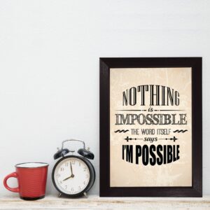 Quadro para Sala Frase Nothing is Impossible