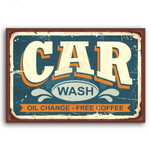 Placa Decorativa Vintage Carros Car Wash