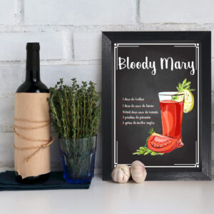 Quadro Bebida Bloody Mary 22x32cm Moldura Preta