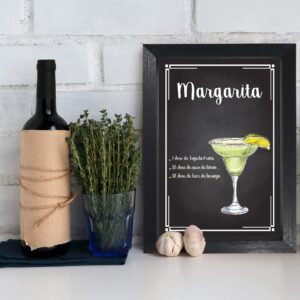 Quadro Bebida Marguerita 22x32cm Moldura Preta