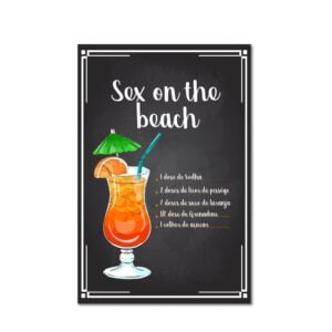 Placa Decorativa MDF Receitas de Drink Sex on the beach