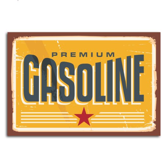 Placa Decorativa Vintage Carros Posto Gasoline
