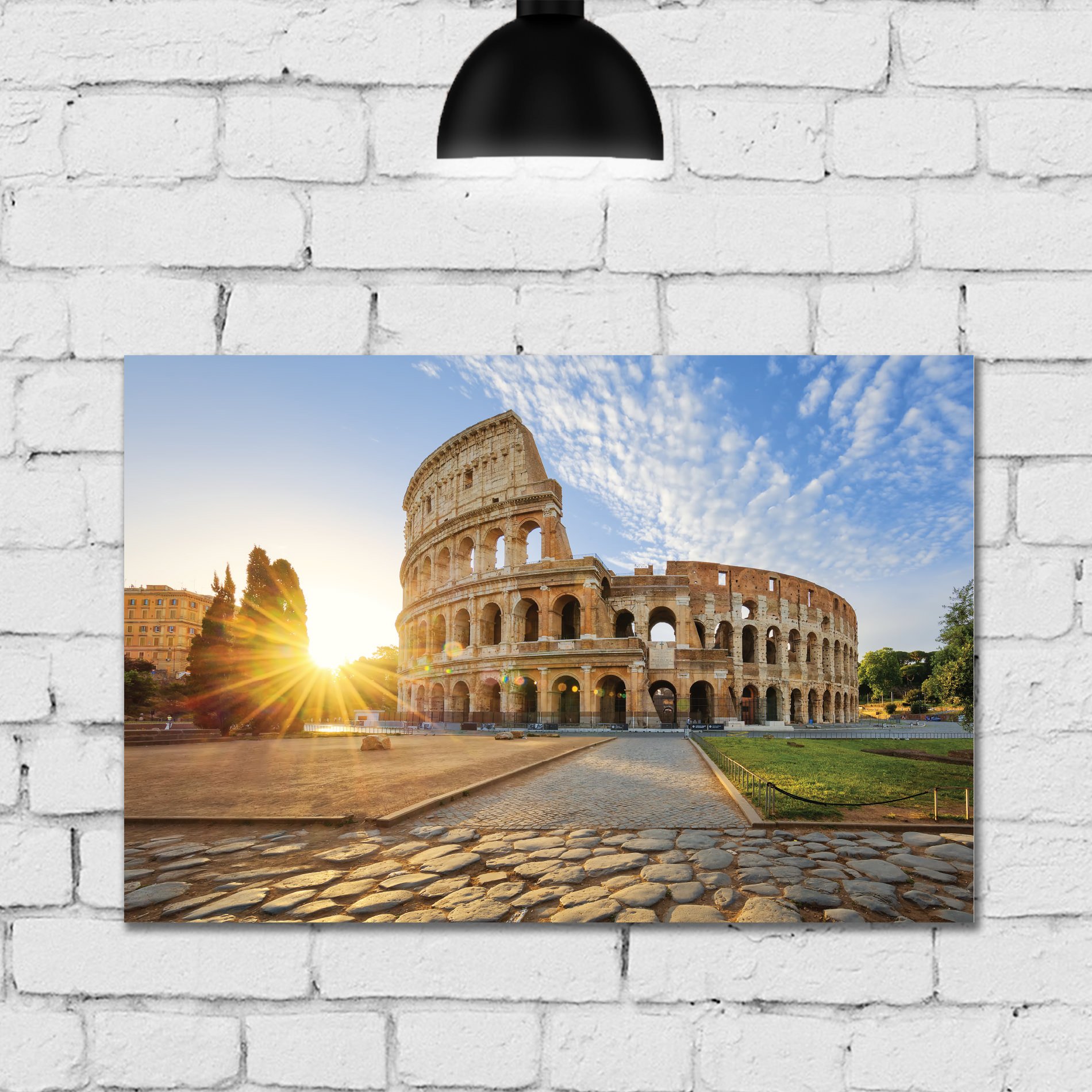 Placa Decorativa para Sala Fotos de Itália 4un MDF 20x30cm
