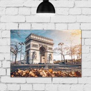 Placa Decorativa Paris Viagem Arco do Triunfo