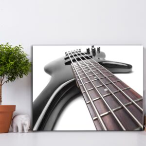 Placa Decorativa MDF Música Guitarra fundo Preto 20x30cm