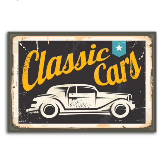 Placa Decorativa Vintage Carros Classic Cars