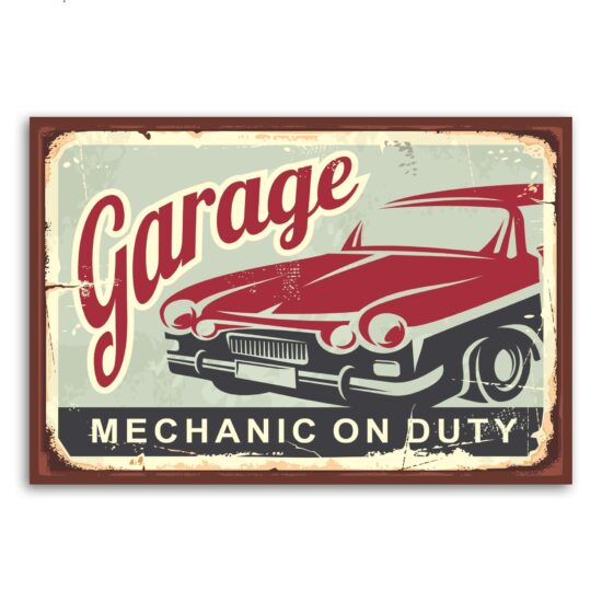 Placa Decorativa Vintage Carros Garage