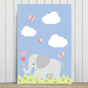 Placa Decorativa Infantil Safari Menina Elefante